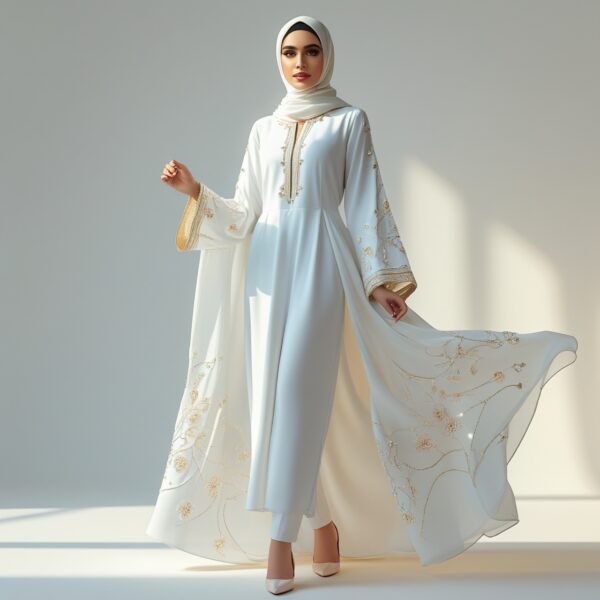 Elegant White Abaya