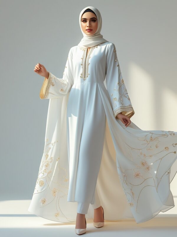 Elegant White Abaya